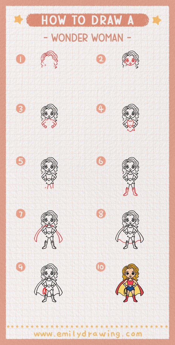 how to draw a wonder woman pinterest pin
